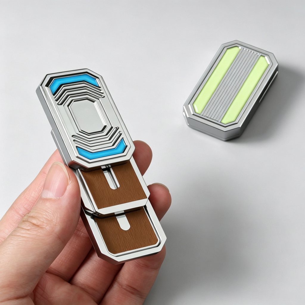 Fidget Toys Adults EDC Triple Fidget Slider Magnetic Metal Luminous