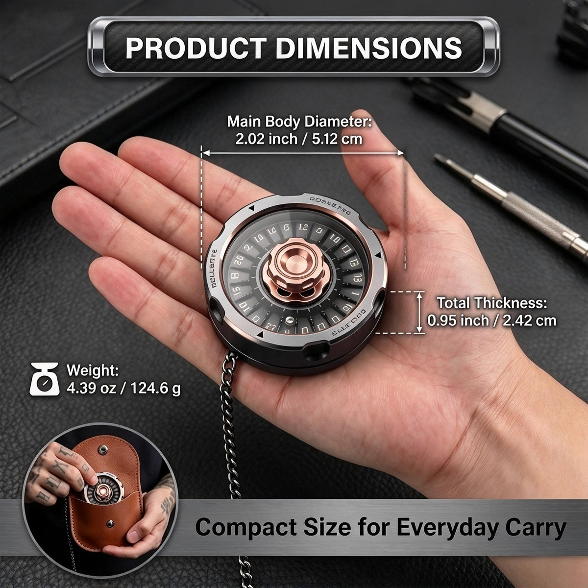 Metal Fidget Spinner Mechanical Roulette DND Dice