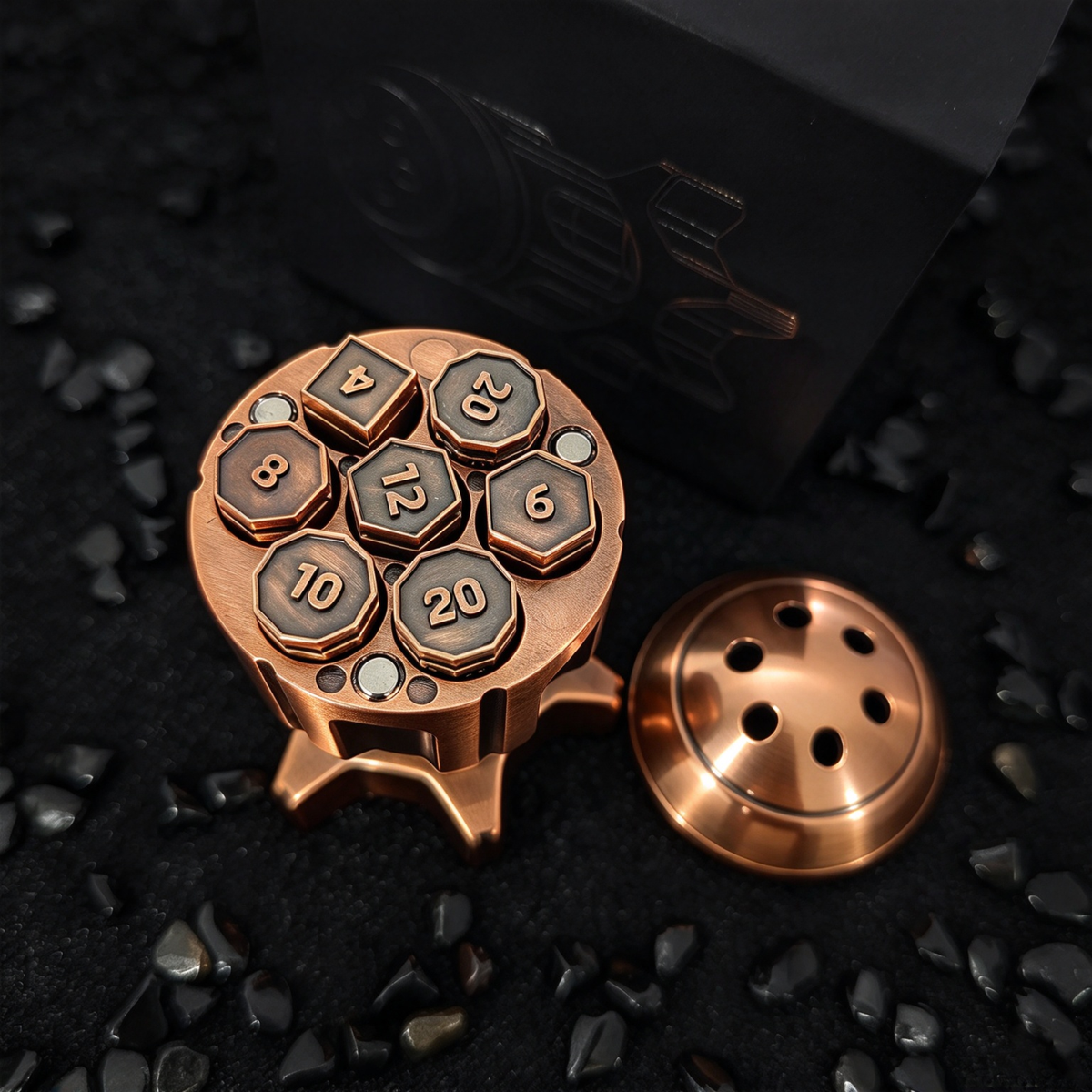 7Pcs Metal Bullet Design DND Dice Set,Polyhedral Dice for DND RPG