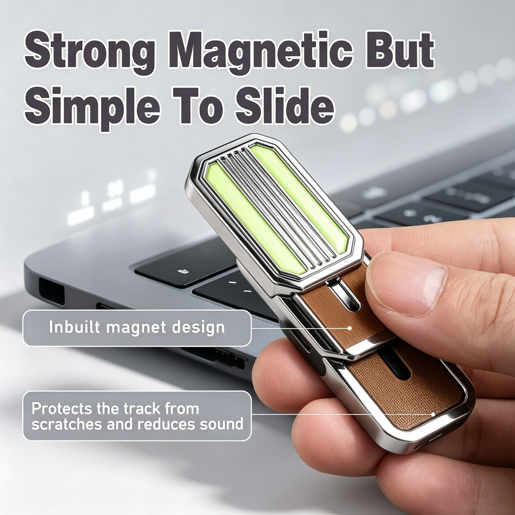 Fidget Toys Adults EDC Triple Fidget Slider Magnetic Metal Luminous